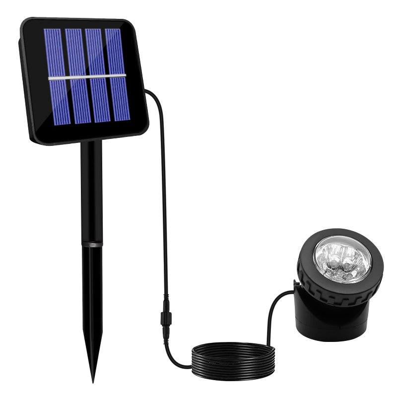 VEEKI Solar Spot Lights Outdoor, LED Waterproof Pond Light Solar Spotlight Underwater Light Security Lighting Dark Sensing Auto On/Off Adjustable Lighting Angle, for Outdoor Lawn Fish Tank Pool (1 Pack) - Image 1